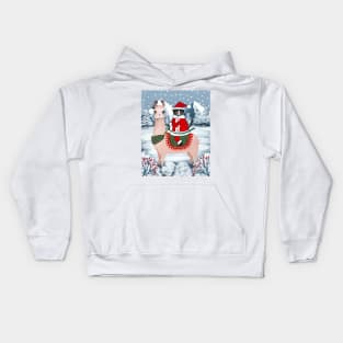 Santa Claws on a Llama Full Kids Hoodie